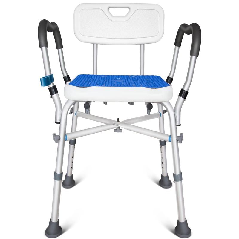 TikTok Shop Shower Chair for Inside Shower 550LBs Heavy Duty Bath Chair with Arms Bath Stool Safety Shower Bench with Reinforced Crossing Bar for Elderly Adults Disabled 11