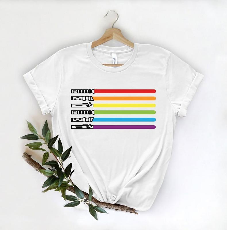 Rainbow lightsaber shops shirt