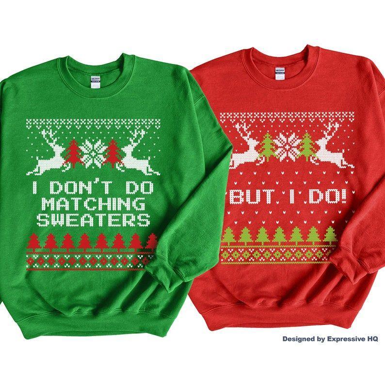 TikTok Shop Couples Christmas Sweaters Funny Christmas Sweatshirts I Don t Do Matching Christmas Pj Xmas Party Crewneck Matching Ugly Sweater Set