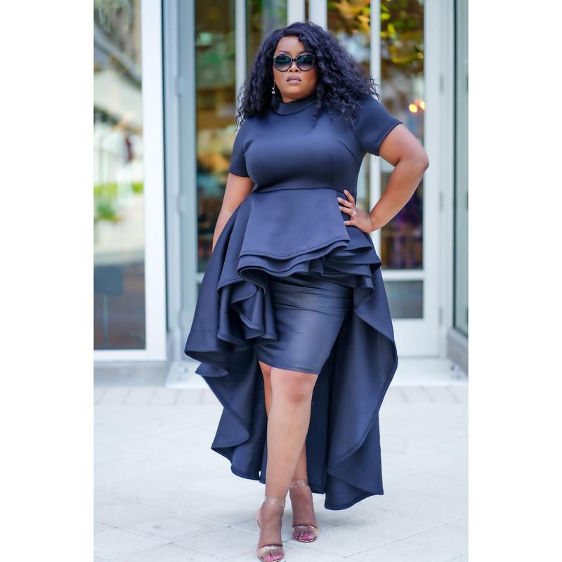 High low peplum dress plus size hotsell