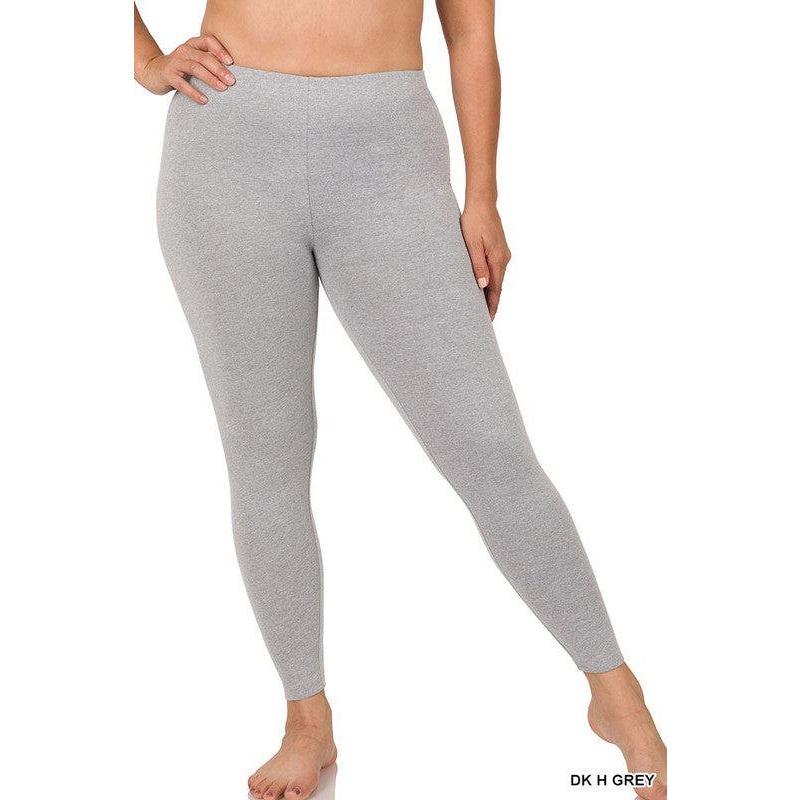 TikTok Shop Dark Heather Grey Cotton Full Length Zenana Leggings 11 23 22 4800