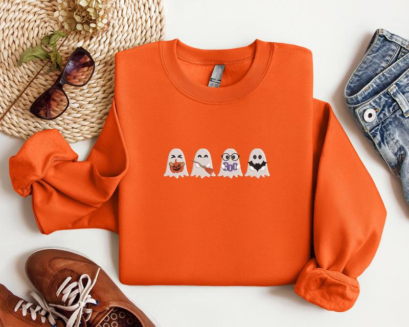 Cute Ghost embroidered buying sweatshirts| Cute Halloween sweatshirts