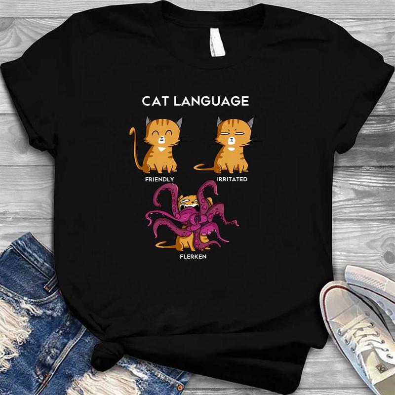 TikTok Shop Cat Language Flerken T Shirt