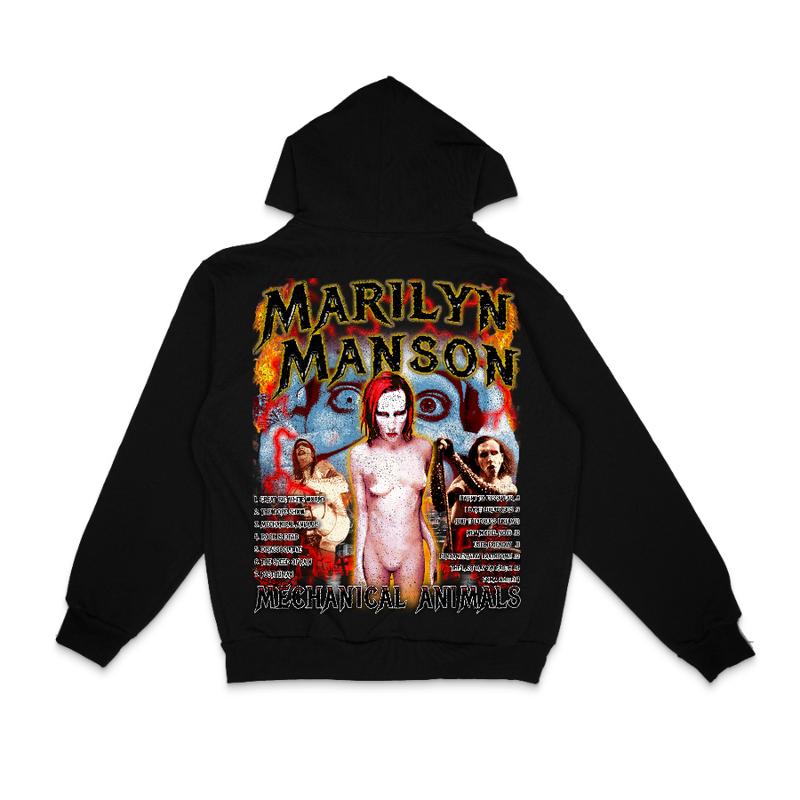 TikTok Shop Marilyn Manson Rap Zip Hoodie Menswear Streetwear Vintage Inspired