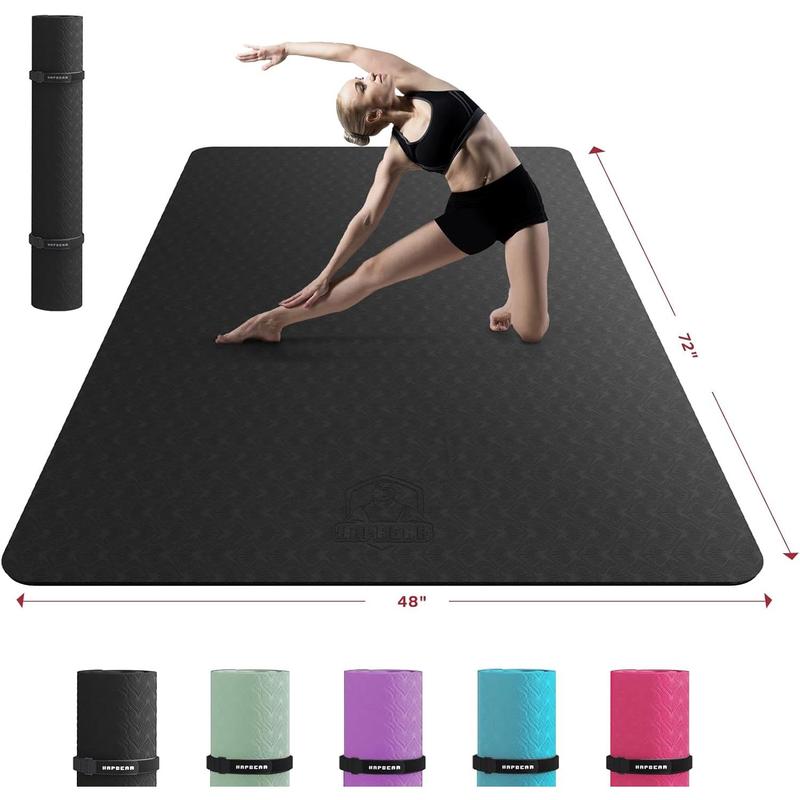 TikTok Shop Extra Large Yoga Mat 72 x48 78 x54 x6mm 1 4 inch Non Slip Durable Eco Friendly Thick Wide Exercise Mat for Home Workouts Yoga Pilates Stretching Meditation Barefoot Exercise