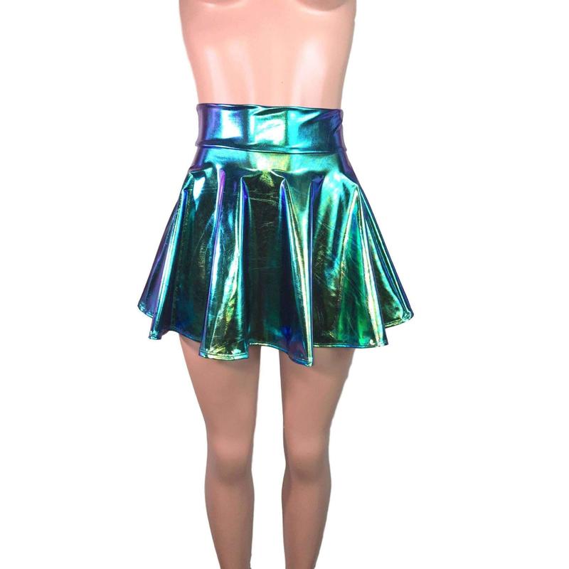 TikTok Shop Skater Skirt Oil Slick Holographic