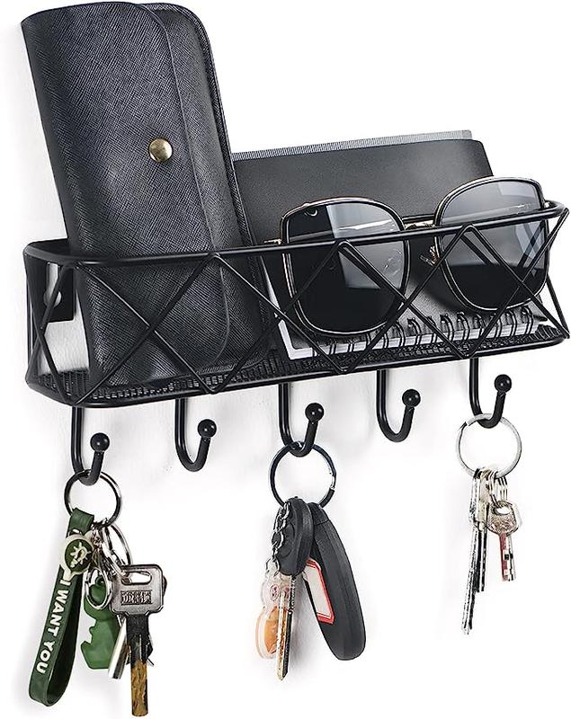 Mail basket with key hooks outlet