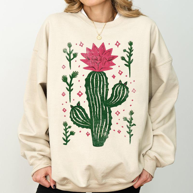 Cactus sweatshirt women's hotsell