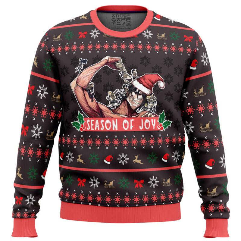 TikTok Shop Season of Joy Attack on Titan Ugly Christmas Sweater Epic Anime Inspired Holiday Attire for Series Fans