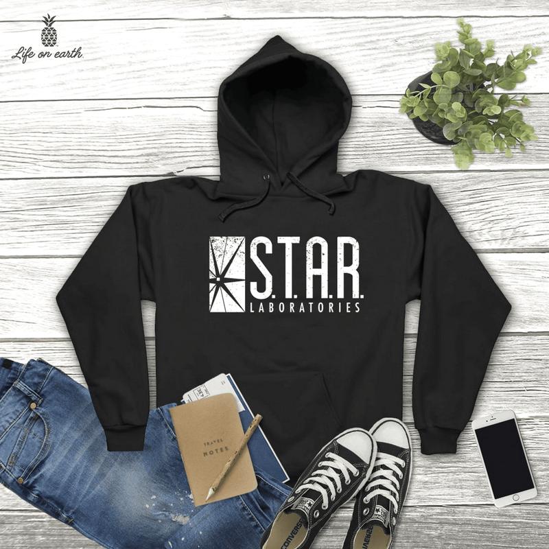 TikTok Shop Star Labs Sweatshirt Vintage Star Laboratories Hoodie Gift For The Flash Fan Tv Series S.T.A.R. Labs Sweater Crewneck Sweatshirt Unisex Cotton Graphic Tee