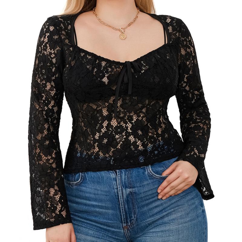 3/4 sleeve Stripe V neck Bowknot Plus size Tops 3/4 sleeve Stripe V neck Bowknot Plus size Tops