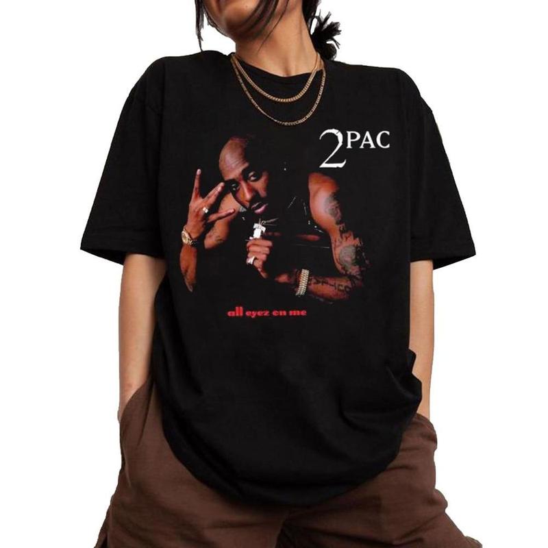 TikTok Shop: Authentic Tupac Shakur All Eyez On Me Vintage 90s Hip Hop  Legend Rapper Graphic T-Shirt, Tupac 2pac Merch Retro Bootleg Cotton Tee