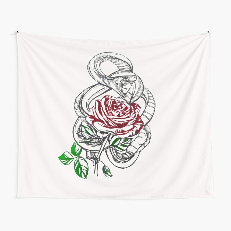 TikTok Shop Black snake with red rose tattoo Throw Blanket Heated Blanket Electric Blanket Barefoot Dreams Blanket Custom Blankets Cooling Blanket Throw Blanket Personalized Blankets Electric Throw Bl...