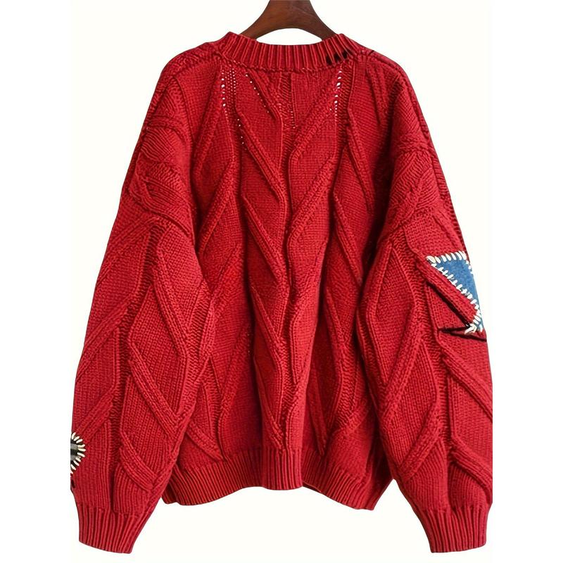 Embroidered sweater coat best sale